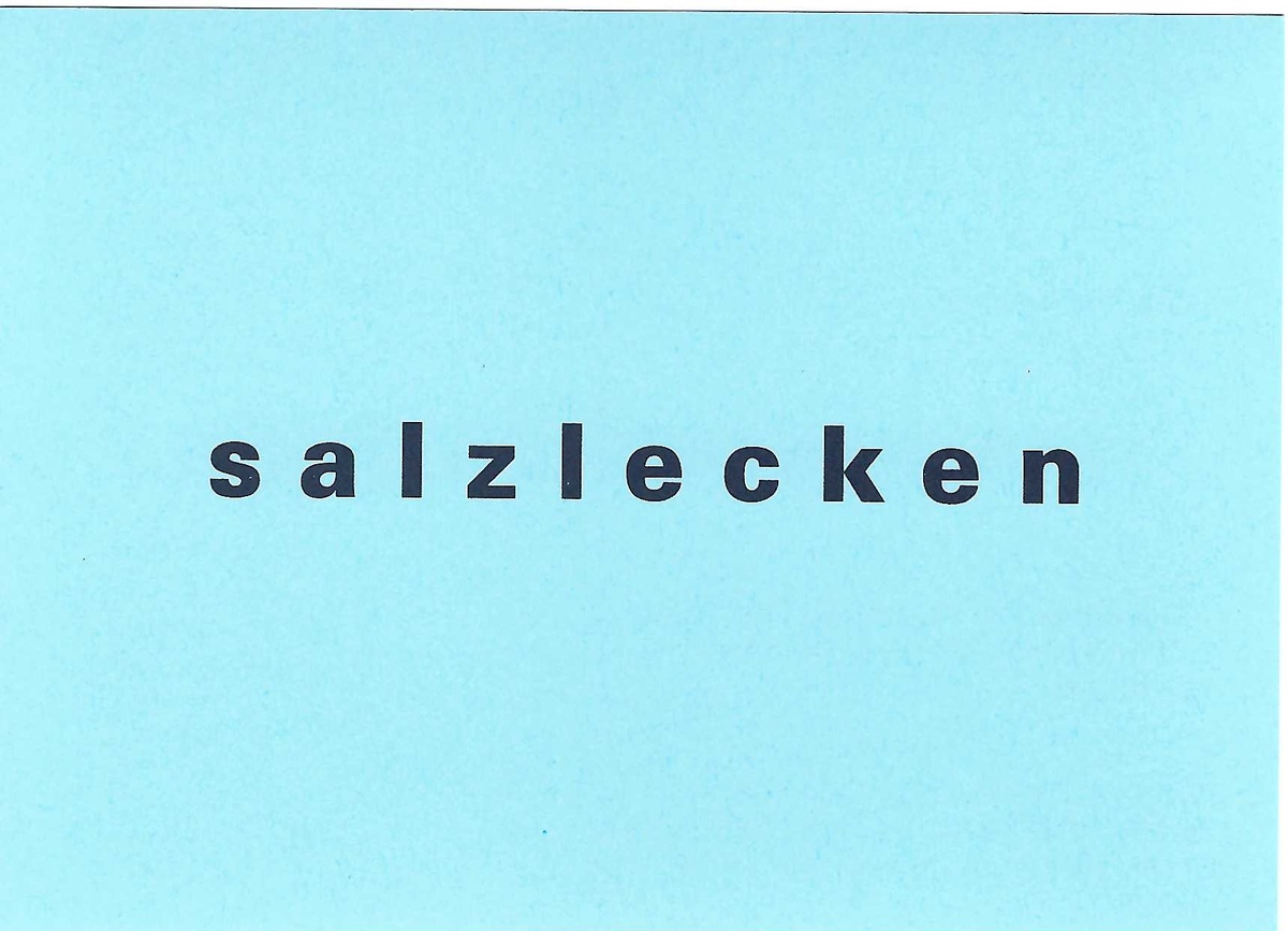 Katharina Karrenberg: salzlecken. December 1 – 30, 1992