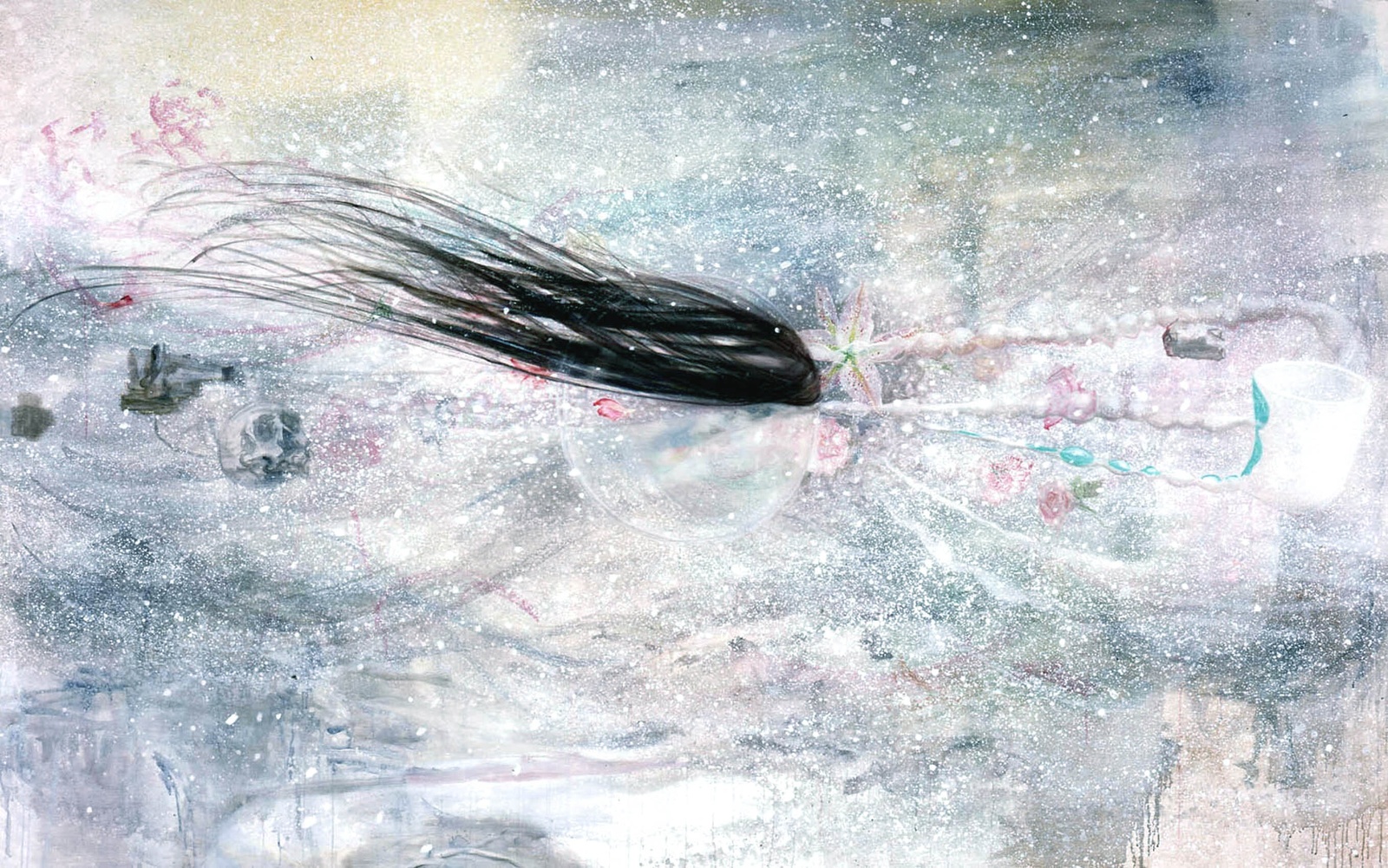 Huntress in a Snow Storm, 2003watercolour, acrylic, oil on canvas190 x 300 cm